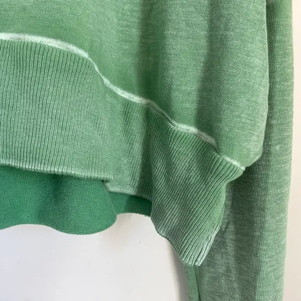 Free People Morning Run Crop Oversized Hoodie Modal Blend Green size S - Image 10