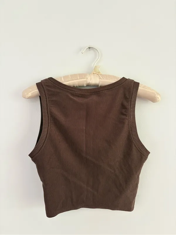 Aerie Offline Ribbed Shine Twist Front Sports Bra Size Medium - Image 4