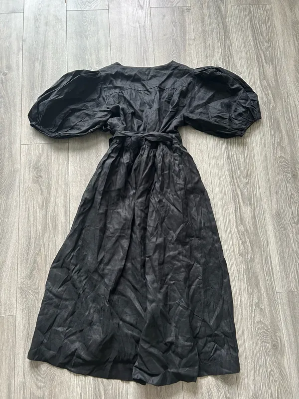 New SHOWPO Amalie The Label - Franc 100% Linen Puff Sleeve Wrap Midi Dress XL - Image 10
