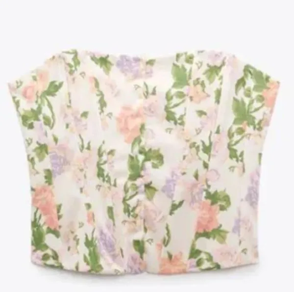 NWT Zara Floral Corset Top - Image 3
