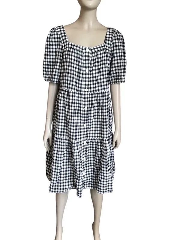BeachLunchLounge Black and White Gingham Dress - Image 2
