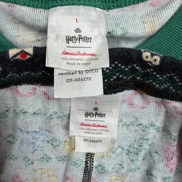 Hanna Andersson Large Pajama Set Harry Potter Fair Isle Organic Cotton Sleepwear - Image 8