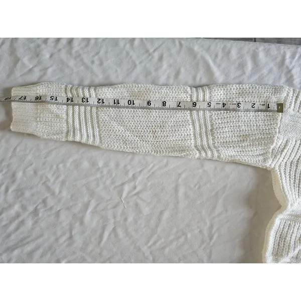 Full Circle Trends Sweater Sz Med Lace‎ Up Back Cable Knit Y2K Light Academia - Image 8