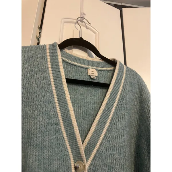 A New Day Women's Light Blue V-Neck Button‎ Front Cardigan Sweater - Image 5