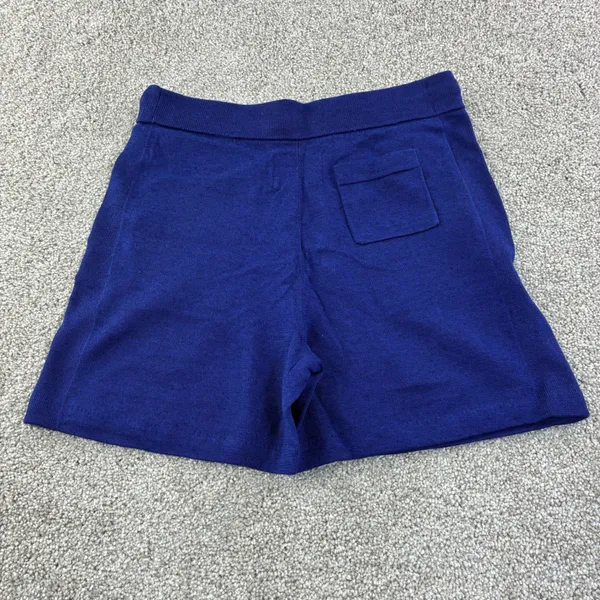 Meticulous Knitwear Womens Med Blue Knit Lounge Shorts Drawstring Waist‎ Casual - Image 6