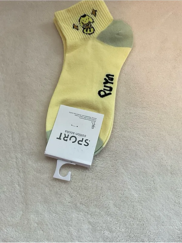 Sporto Yellow Crew Socks with Green Heel and Chick Embroidery - Image 2