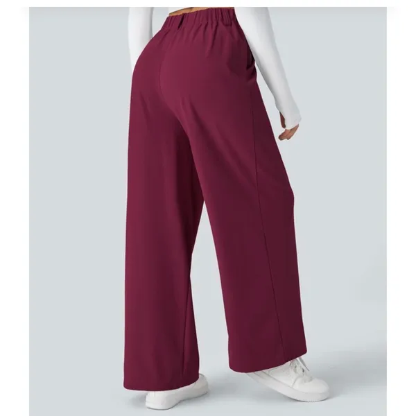 **Halara Women's Halo Tek Air Pull on Pants Stretch Wide Leg Burgundy Size XL - Image 3