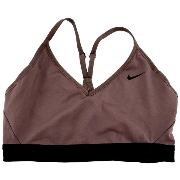 Nike Dri Fit Indy Sports Bra Racerback Mesh Moisture Wicking Mauve Pink M - Image 2