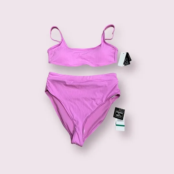 California Waves Pink High Waist Swimsuit Size Large Nwt. - Image 4