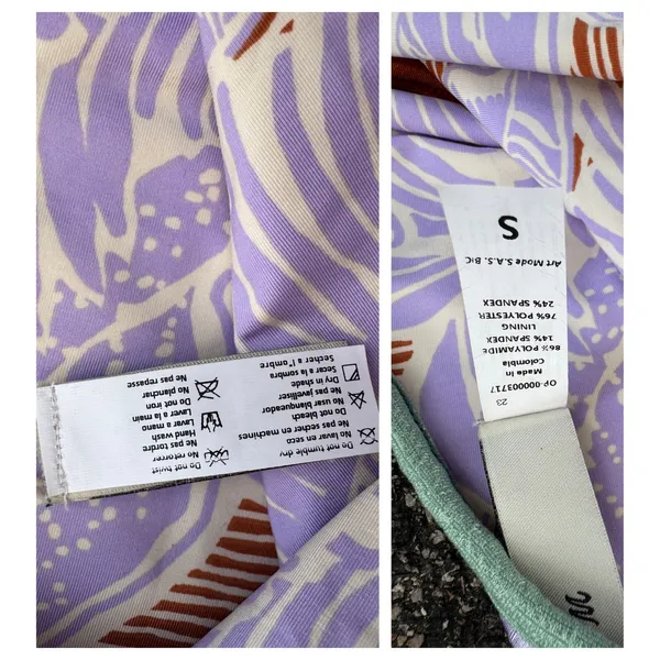 Maaji Lavander Wisteria Mae Reversible One-Piece Swimsuit Size Small - Image 9