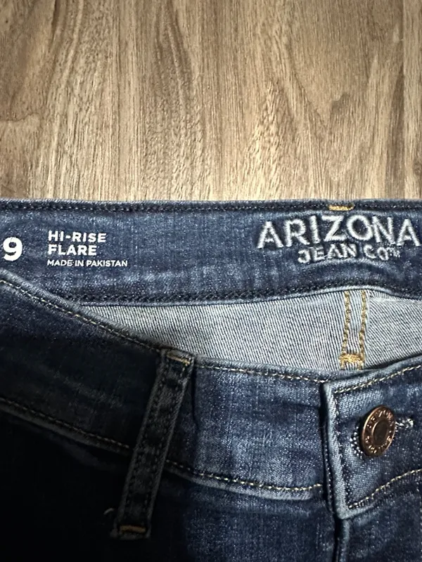 Arizona Jean Company Navy Blue Wide-Leg Flare Jeans - Image 2