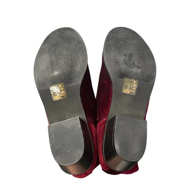 Yoki Catalina Burgundy Velvet Star Perforated Ankle Booties Funky Bold Size 9 - Image 3