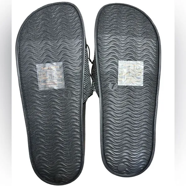 NWT Juicy Couture Wander Rhinestone Slide Sandals Black Size 7 - Image 3