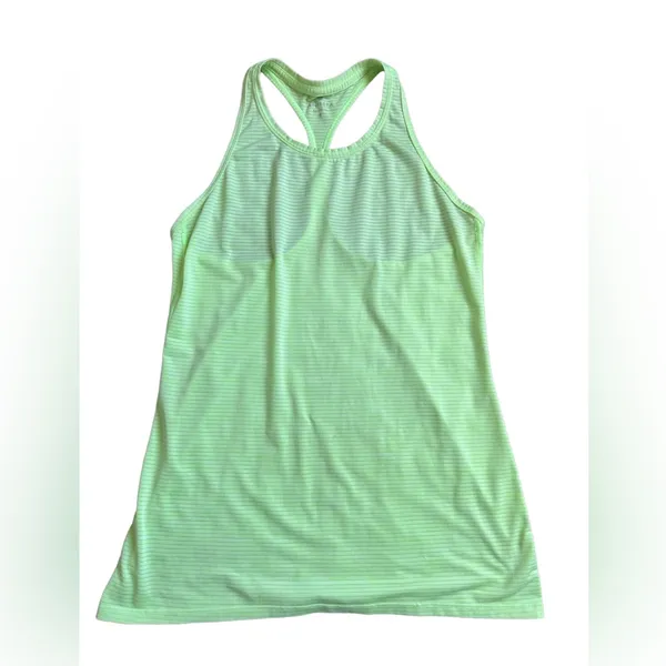 Athleta shadow stripped chi tank neon green S - Image 2