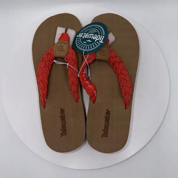 NWOB Tidewater Harbor Hot Coral Flip Flops Arch Support Comfort Sandals Size 9 - Image 5