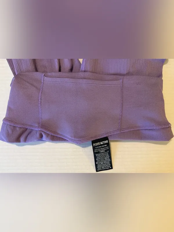 PINK Victoria’s Secret Active Seamless Ribbed High Waisted Leggings Lavender - Image 4
