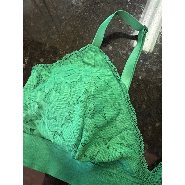 Victoria's Secret PINK VS Green Bralette Lace Sz XL Adjustable Supportive - Image 3