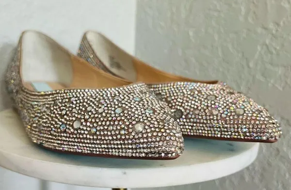 BETSEY JOHNSON Rhinestone Crystal Pavé Pointed Toe Flat, SPARKLE, Size 8.5, NWOT - Image 8