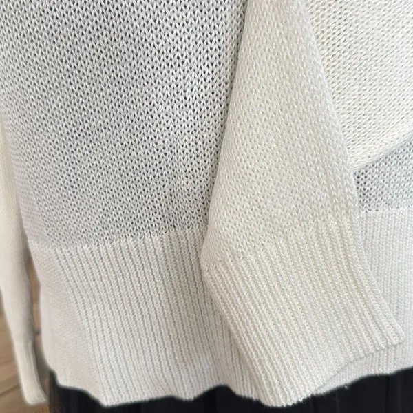 J. Crew Relaxed Cotton Crewneck Beach Lightweight White Sweater - Image 2