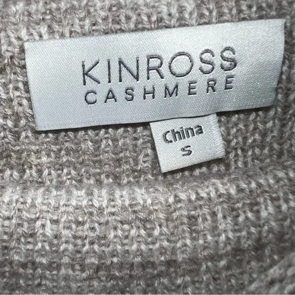 Kinross 100% Cashmere Marled Gray Taupe Mock Neck Dolman Sleeve Sweater S - Image 9