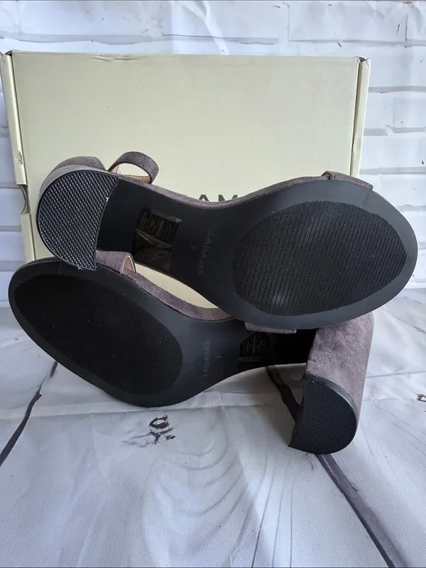 J. Adams Shirley Grey Suede Block Heel Sandals - Image 10