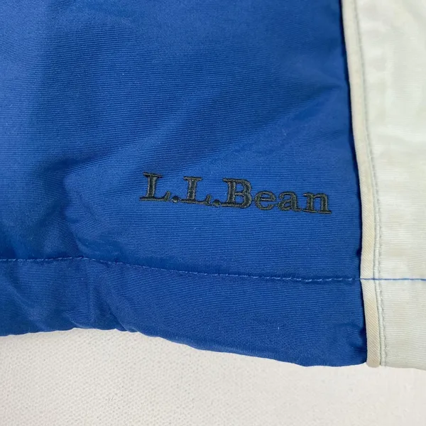 L.L. Bean Jacket Womens M Blue Nylon Winter Hooded Insulated Quilted Zip‎ Logo - Image 2