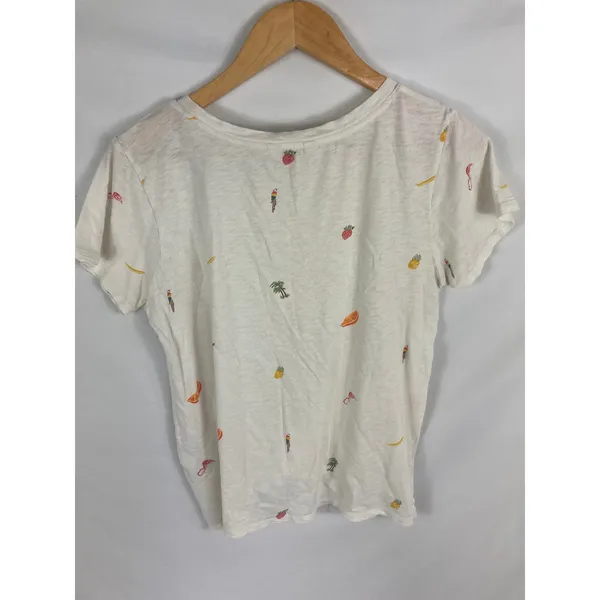 Lucky Brand Tropical Graphic Patterned White Tshirt Size Medium - Image 3