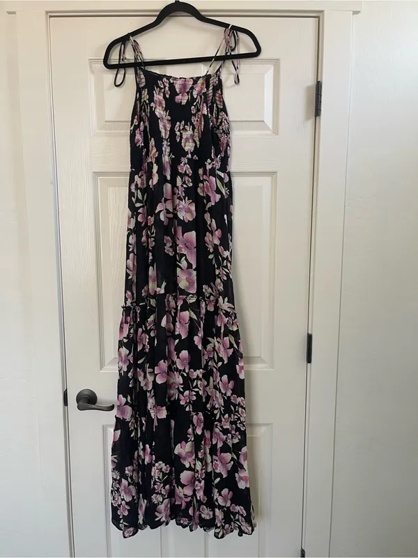 Women’s Free People Intimately Garden Party Floral Print Maxi Dress Black Size M - Image 7