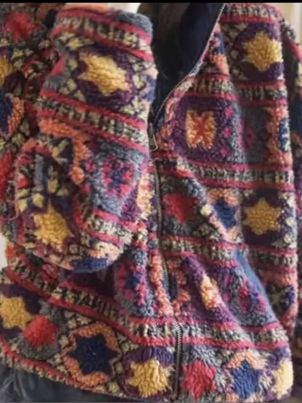 NWT Cozy Multicolor Floral women loose fit warm Jacket size M - Image 3