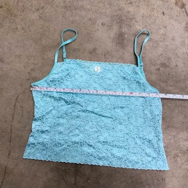 Vintage turquoise blue lace coquette y2k tank - Image 2