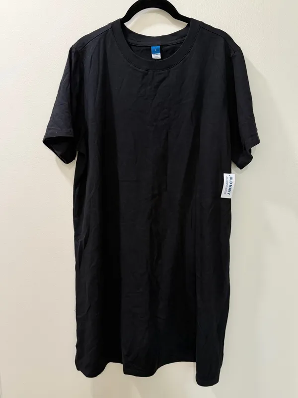 NWT Old Navy Black Mini Cotton T-Shirt Dress - Image 2