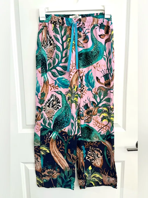 Anthropologie Raphael Balme Peacock Flannel Sleep Pants XSP - Image 4