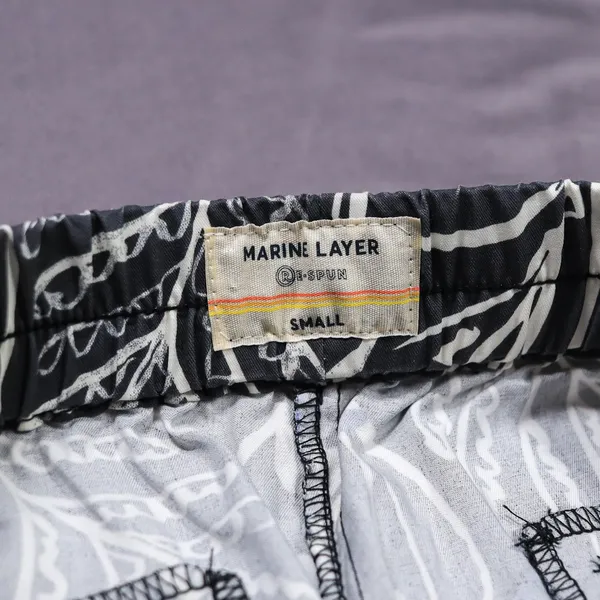 Marine Layer Allison Tropical Print Re-Spun Pull On Pants Women Small Black‎ - Image 5