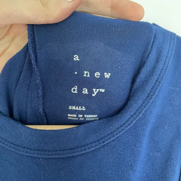 a new day blue sleeveless summer sundress casual rayon spandex‎ size small - Image 4