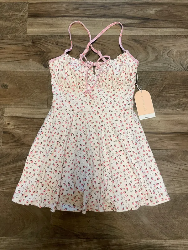 NWT! Popflex Target X Blogilates Tie Front Twirl Active Dress Floral Size Small - Image 3