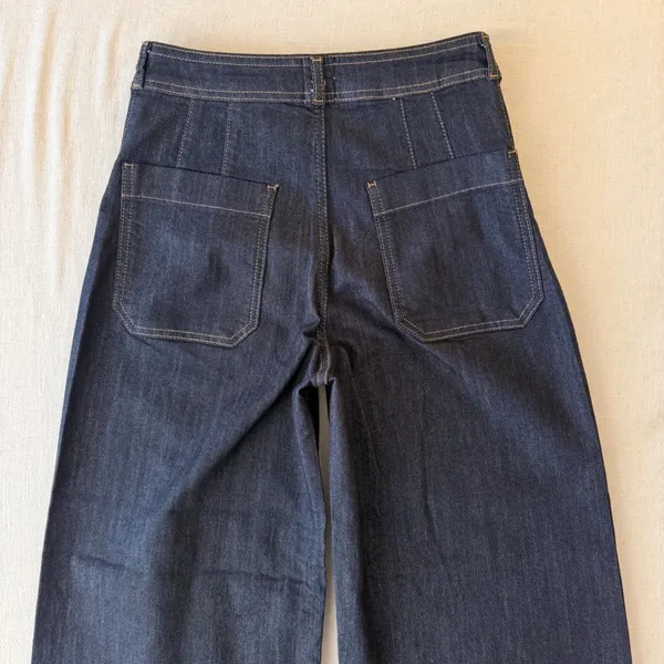 Maeve Ettie High-Rise Crop Wide-Leg Jeans Women 29T Dark Wash Indigo NWOT - Image 9