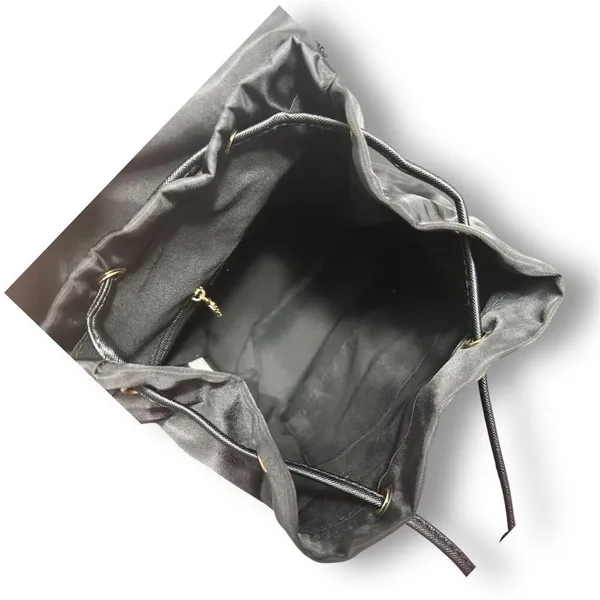 Valentino Orlandi‎ Black Vegan Nylon Backpack w/ Pouch Logo Gold Hardwarware NWT - Image 6
