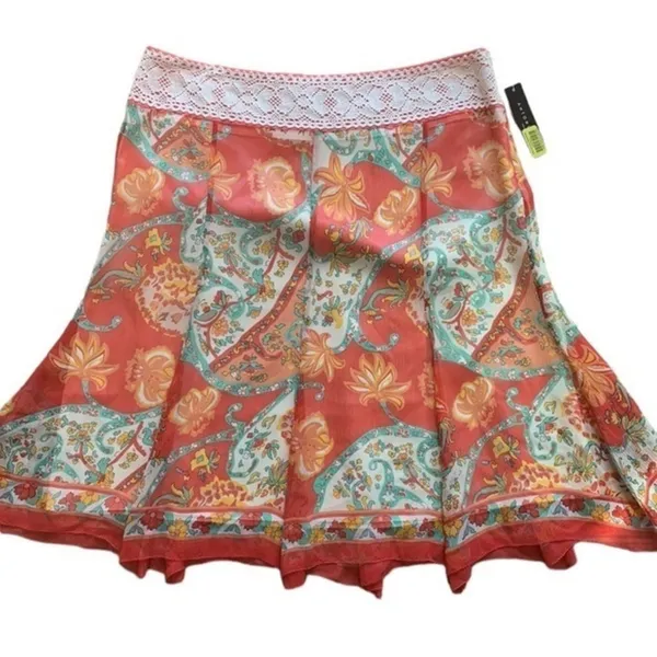 Antonio Melani Santa Fe Poppy Ibiza Silk Skirt Sz 10 NWT - Image 2