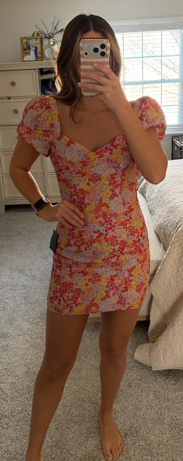 Lulus Colorful mini dress with puffy sleeves - Image 3
