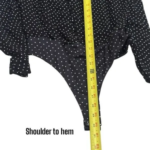AFRM Rexy Button Front Bodysuit Polka Dot Special Occasion‎ Feminine Party M - Image 11