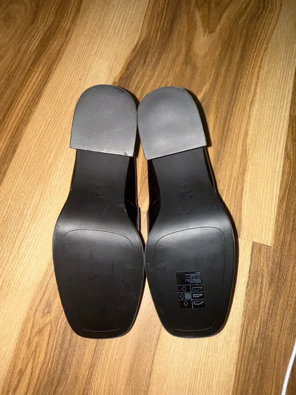 H&M Leather Heeled Loafers 8 - Image 3
