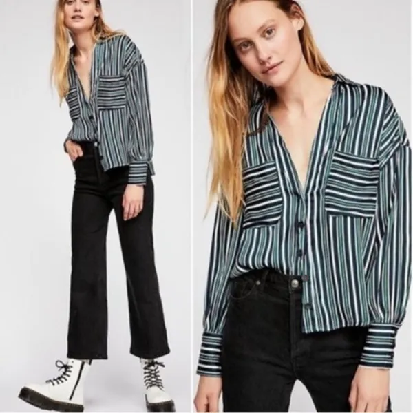 FREE PEOPLE Mad About You Button Down Top Small - Image 2