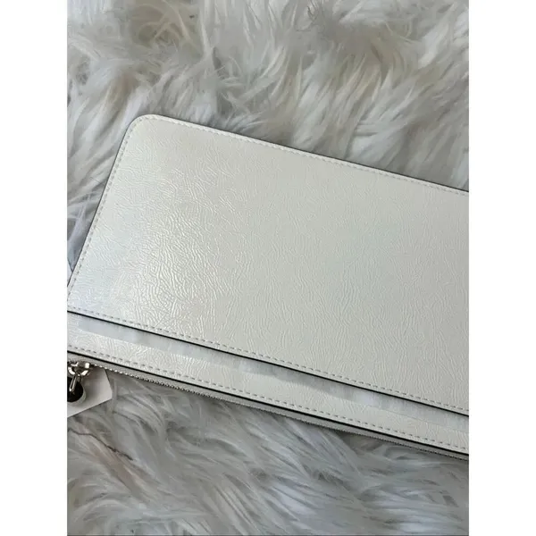 Kate spade Lucy Crinkle Patent Medium L-zip Wristlet white/cream clutch wristlet - Image 3