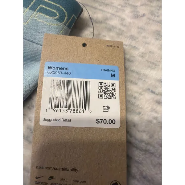 Nike Pro Womens Training Dri-FIT 7/8 Length Leggings Teal Grey Size M DX0063 NWT - Image 3