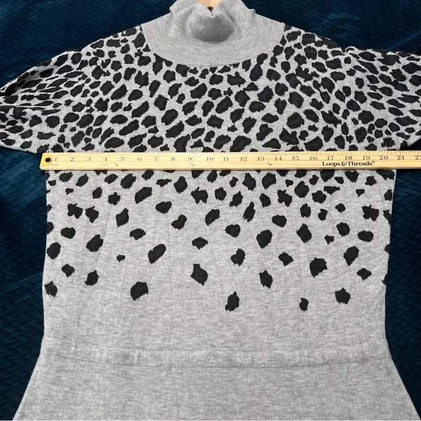 Lascana For Venus‎ Leopard Print Midi Sweater Dress Turtleneck Long Sleeve L - Image 10
