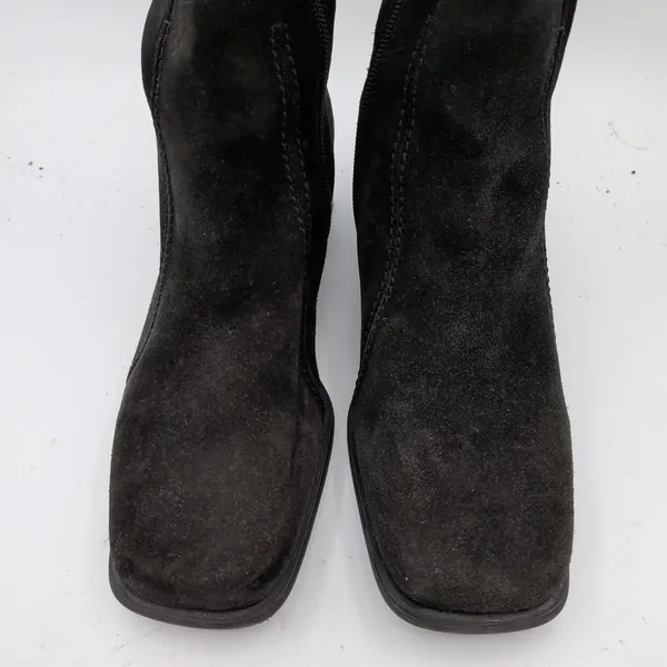 La Canadienne 14487 Black Suede Square Toe Block Heel Mid-Calf Boots Womens‎ 9 M - Image 4