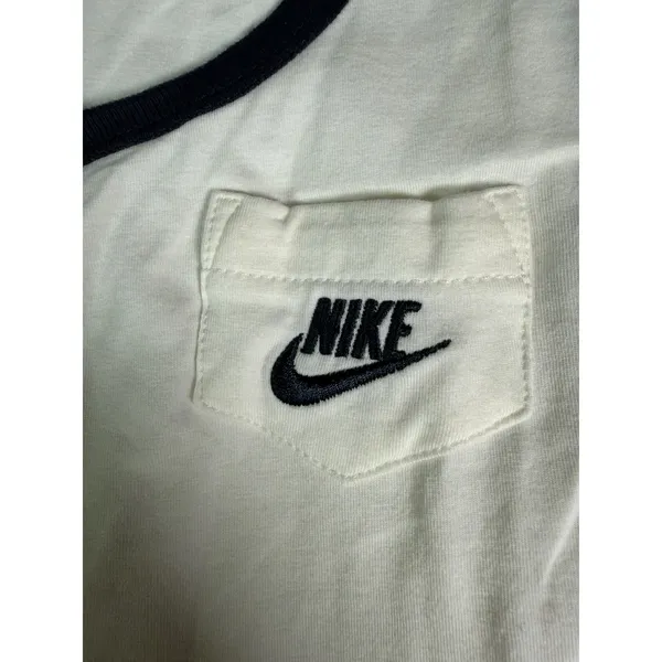 Nike Women's XL Tank Top NWT White Black Trim Pocket Swoosh Retro Y2K New* Read - Image 5
