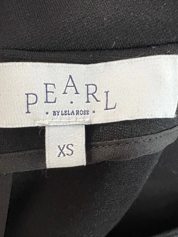 Pearl by Lela Rose Black Drop Waist Mini Dress Mock Neck XS - Image 7