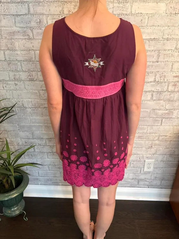 Vintage Odd Molly Purple and Pink Mini Dress - Image 3