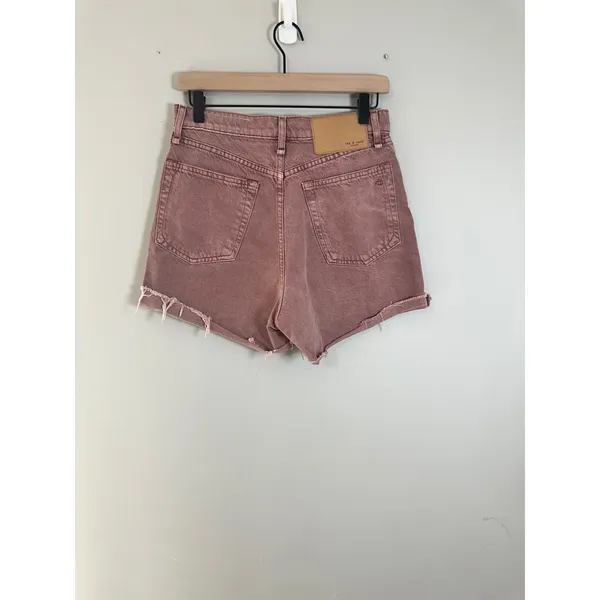 Rag & Bone Maya High-Rise Shorty Short Light Plum Organic Cotton Size 27 - Image 9